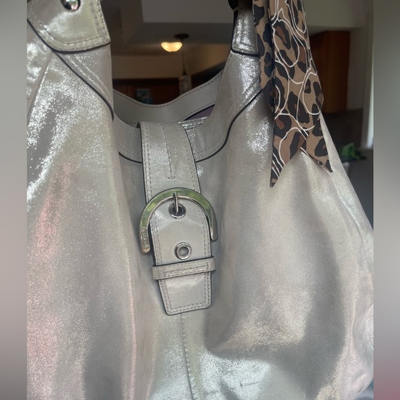 Coach Metallic Biege Shimmering Leather
Maggie Shoulder Bag - Picture 4 of 12